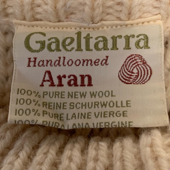 Vintage GAELTARRA Handloomed Aran 100% Pure New Wool Fisherman Sweater - Picture 8 of 12